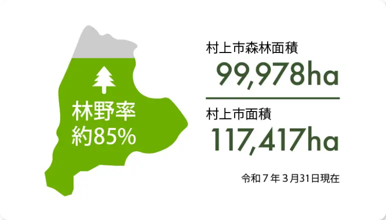 村上市の森林面積
